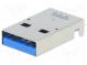Zástrčka  USB A  na PCB  SMT  vodorovné  V  USB 3.0  pozlátený