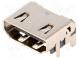 Konektor  HDMI  zásuvka  PIN  19  gold flash  uhlové, 90°  SMT