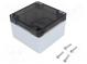 Kryt  univerzálny  X  90mm  Y  90mm  Z  60mm  1554  polykarbonát  šedá