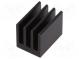 Chladič  extrudovaný  čierna  L 19mm  W 13,5mm  H 15,24mm  18K/W