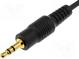 Kábel  pozlátený  Jack 3,5mm 3pin zástrčka,vodiče  0,8m  čierna