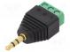 Prechod  adaptér  Jack 3,5mm 3pin zástrčka,svorkovnica  PIN  3