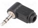 Zástrčka  Jack 3,5mm  vidlica  stereo  uhlové, 90°  na kábel