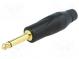 Zástrčka  Jack 6,35mm  vidlica  mono  priamy  na kábel  čierna
