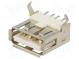 Zásuvka  USB A  na PCB  SMT  PIN  4  vodorovné  V  USB 2.0  1A  30V