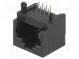 Zásuvka  RJ45  PIN  8  Usporiad.kol  8p8c  THT  na PCB  uhlové, 90°