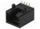 Zásuvka  RJ45  PIN  8  Usporiad.kol  8p8c  THT  na PCB  uhlové, 90°