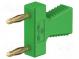 Konektor  Prepájací mostík  banánik 2mm  zelený  10A  30,4mm