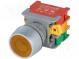 Prepínač  tlačidlový  Stab.pol  1  NC + NO  3A/230VAC  22mm  žltá