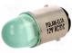 LED lampa  zelený  BA15D  12VDC  12VAC