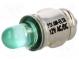 LED lampa  zelený  BA7S  12VDC  12VAC