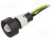 Kontrolka  LED  vydutá  24VDC  24VAC  Otv  Ø13mm  IP40  vodiče 300mm
