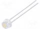 LED  4,8mm  biela teplá  1300÷2200mcd  100°  Čelo  konvexné  3000K