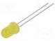 LED  5mm  žltá  38÷43mcd  40°  20mA  1,6÷2,5V  Čelo  konvexné