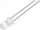 LED  5mm  biela studená  5000÷8500mcd  30°  20mA  2,6÷3,6V  11000K