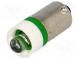 LED lampa  zelený  BA9S  12VDC  12VAC