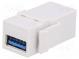 Zásuvka  spojka  samica x2  USB A zásuvka x2  na panel,západka