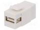 Zásuvka  adaptér  samica x2  USB A zásuvka,USB B zásuvka  priamy