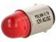 LED lampa  červený  BA15D  12VDC  12VAC
