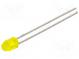 LED  3mm  žltá  180÷880mcd  50°  Čelo  konvexné  Raster  2,54mm