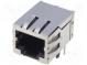 Zásuvka  RJ45  PIN  8  tienené,uzemňovacie pliešky  THT