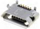 Zásuvka  USB B micro  na PCB  SMT  PIN  5  vodorovné  V  USB 2.0
