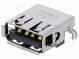 Zásuvka  USB A  na PCB  THT  PIN  4  uhlové, 90°  V  USB 2.0