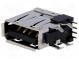 Zásuvka  USB A  na PCB  THT  PIN  4  bočné,uhlové, 90°
