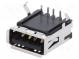 Zásuvka  USB A  na PCB  THT  PIN  4  uhlové, 90°  tienené  V  USB 2.0