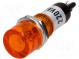 Kontrolka  s tlejivkou  plochá  oranžová  230VAC  Otv  Ø10mm  plast
