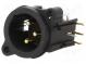 Zásuvka  XLR  vidlica  PIN  3  uhlové, 90°  THT  čierna  6A
