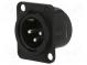 Zásuvka  XLR  vidlica  PIN  3  príruba (2 otvory),na panel  čierna