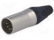 Zástrčka  XLR  vidlica  PIN  5  priamy  na kábel  spájkovanie  7,5A