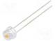 LED  4,8mm  biela teplá  18lm  120°  Čelo  konvexné  2,9÷3,6V  3000K