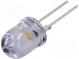 LED  10mm  biela teplá  30°  Čelo  konvexné  Raster  5,16mm  3000K