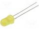 LED  5mm  žltá  30mcd  30°  20mA  1,8÷2,4V  Čelo  konvexné