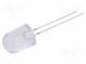 LED  10mm  biela studená  22000÷25000mcd  30°  bez prstenca