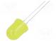 LED  10mm  žltá  30÷45mcd  180°  Čelo  konvexné  Raster  2,54mm