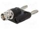 Adaptér  banánik 4mm  banán 4mm vidlica x2,BNC zásuvka  500VAC