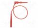 Merací kábel  5A  sonda s háčikom,banánová svorka 4 mm  červený