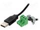 Adaptér  Výv  konektor 3pin  Vst  USB A vidlica  1,8m