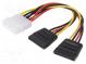 Kábel  napájací SATA  Molex vidlica,zástrčka SATA typu L x2