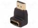 Adaptér  HDMI zásuvka 90°,HDMI vidlica  čierna
