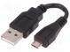 Kábel  USB 2.0  USB A vidlica, USB B micro vidlica  100mm  čierna