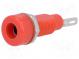 Zásuvka  banánik 4mm  10A  60VDC  červený  poniklovaná  izolované