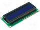 Displej  LCD  alfanumerický  STN Negative  16x2  modrá  LED  PIN 16