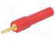 Adaptér  banánik 2mm  36A  60VDC  červený  pozlátený  44,5mm