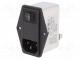Konektor  napájacie AC  zásuvka  vidlica  6A  250VAC  IEC 60320
