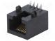 Zásuvka  RJ45  PIN  8  Kat  5  Usporiad.kol  8p8c  THT  úhlový