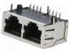 Zásuvka  RJ45  PIN  8  Kat  5  Usporiad.kol  8p8c  THT  úhlový